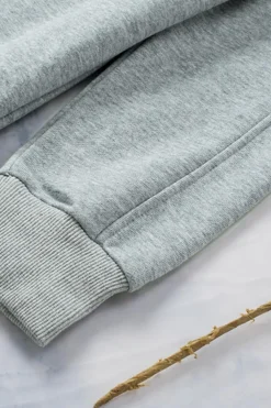 Discount Dear-Lover Grey Casual Solid Color Lace-up Hoodie Gray