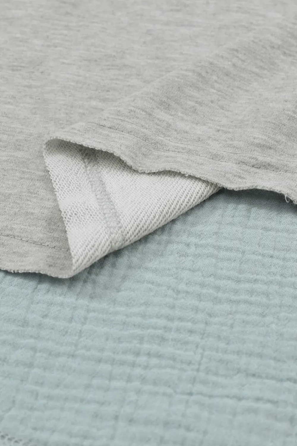 Outlet Dear-Lover Grey Crinkle Splicing Raw Hem High Low Oversized Blouse Medium Grey
