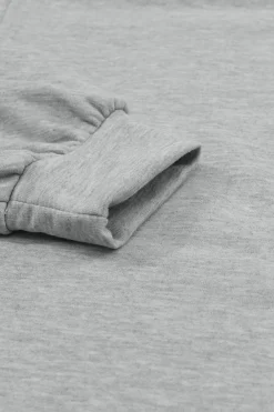 Outlet Dear-Lover Grey Crinkle Splicing Raw Hem High Low Oversized Blouse Medium Grey