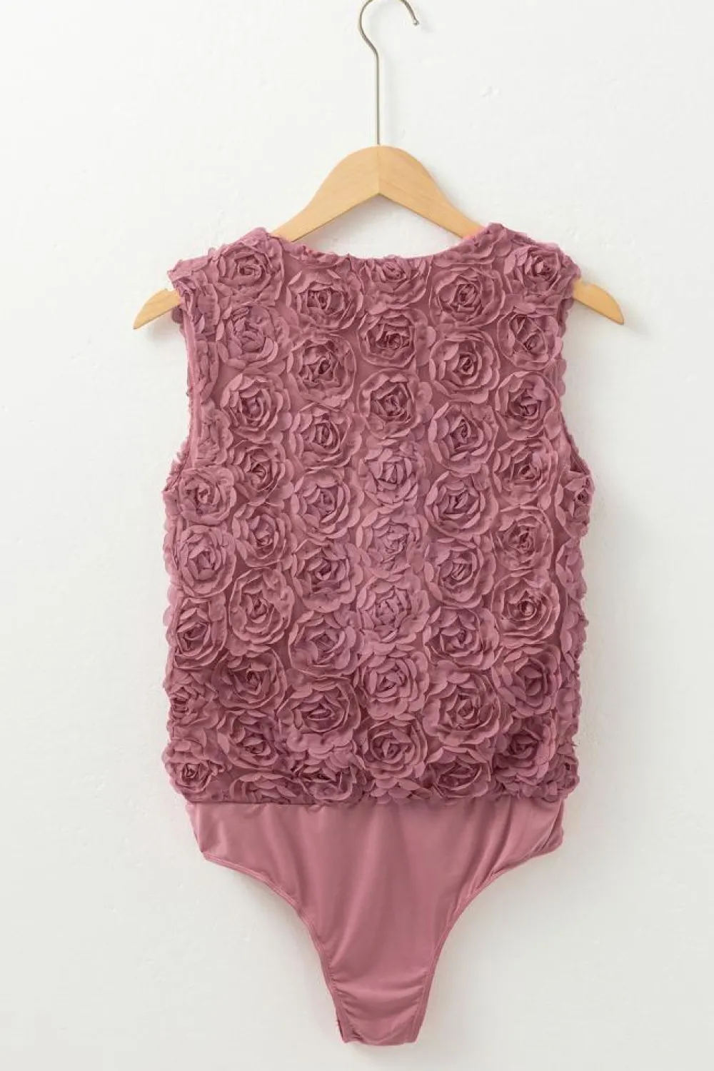 Hot Dear-Lover Floral Textured V Neck Wrapped Sleeveless Bodysuit Heather