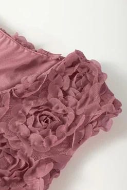 Hot Dear-Lover Floral Textured V Neck Wrapped Sleeveless Bodysuit Heather