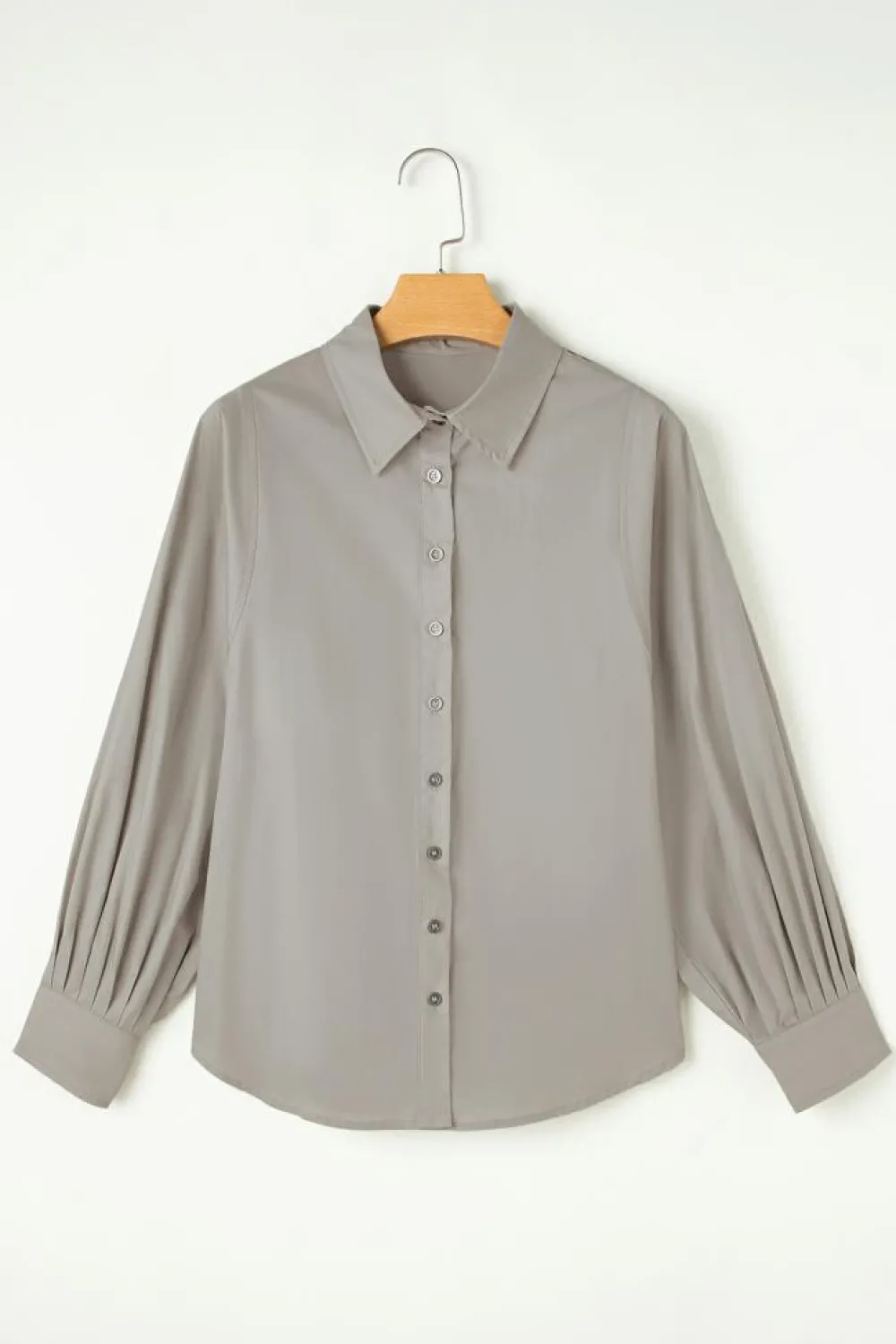 Sale Dear-Lover High Solid Color Balloon Sleeve Side Slits Loose Fit Shirt High-rise