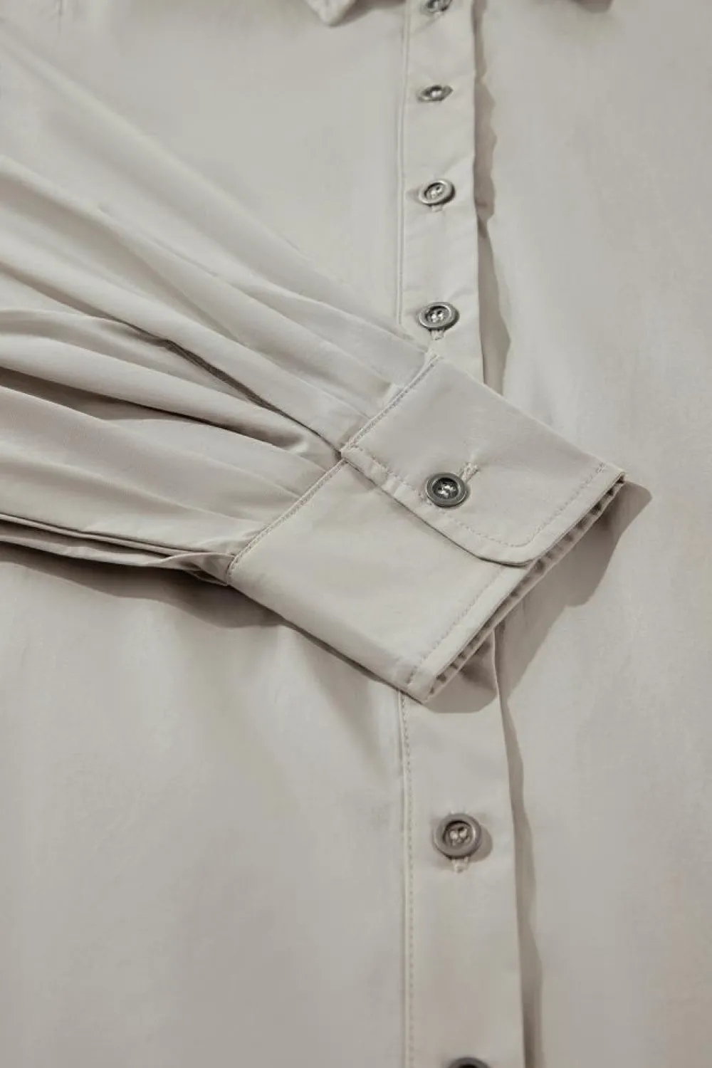 Sale Dear-Lover High Solid Color Balloon Sleeve Side Slits Loose Fit Shirt High-rise