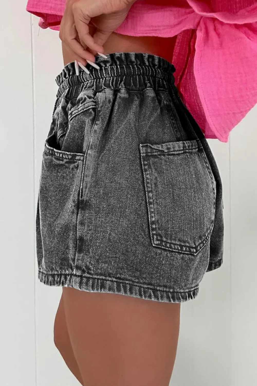 Discount Dear-Lover Drawstring High Waist Casual Denim Shorts with Pockets High-rise
