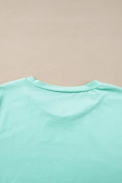 Hot Dear-Lover Crown Graphic Crew Neck T Shirt Iceland Blue