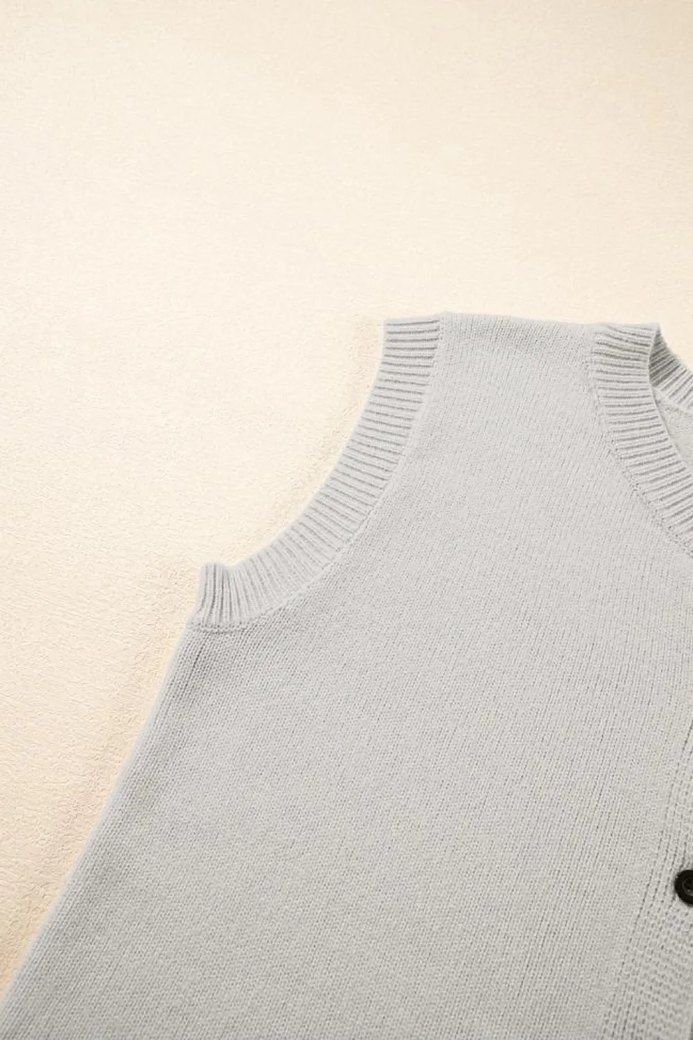 Best Dear-Lover Button Up O Neck Sweater Vest Jet Stream
