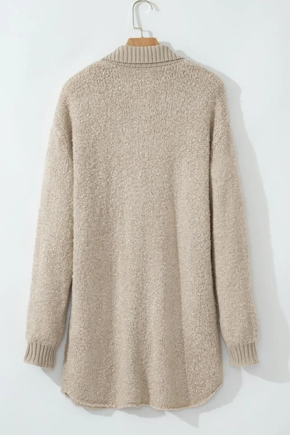 Sale Dear-Lover Collared Drop Shoulder Button Up Cardigan with Pocket Jet Stream