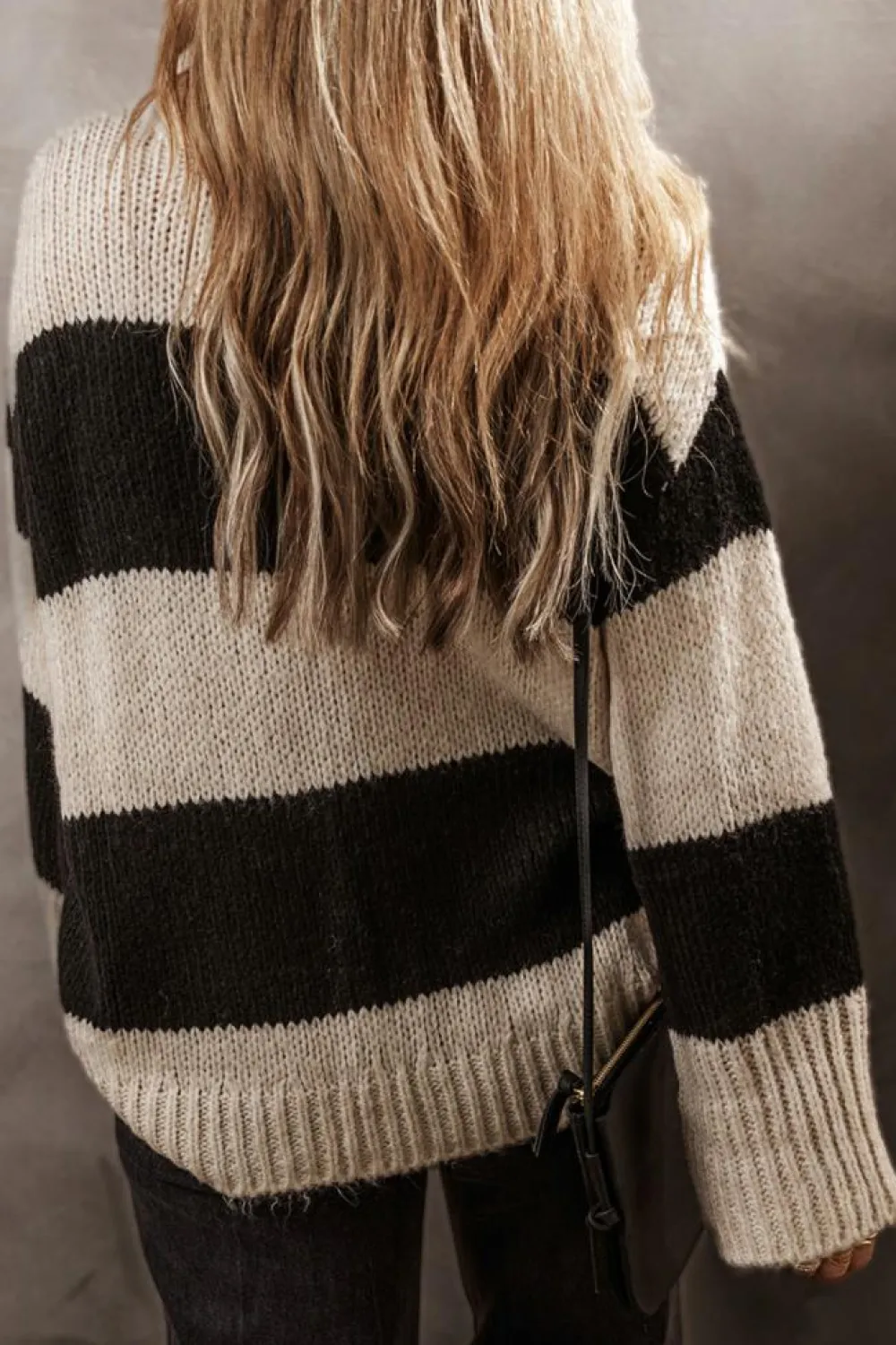 Hot Dear-Lover Colorblock Loose Pullover Sweater Jet Stream