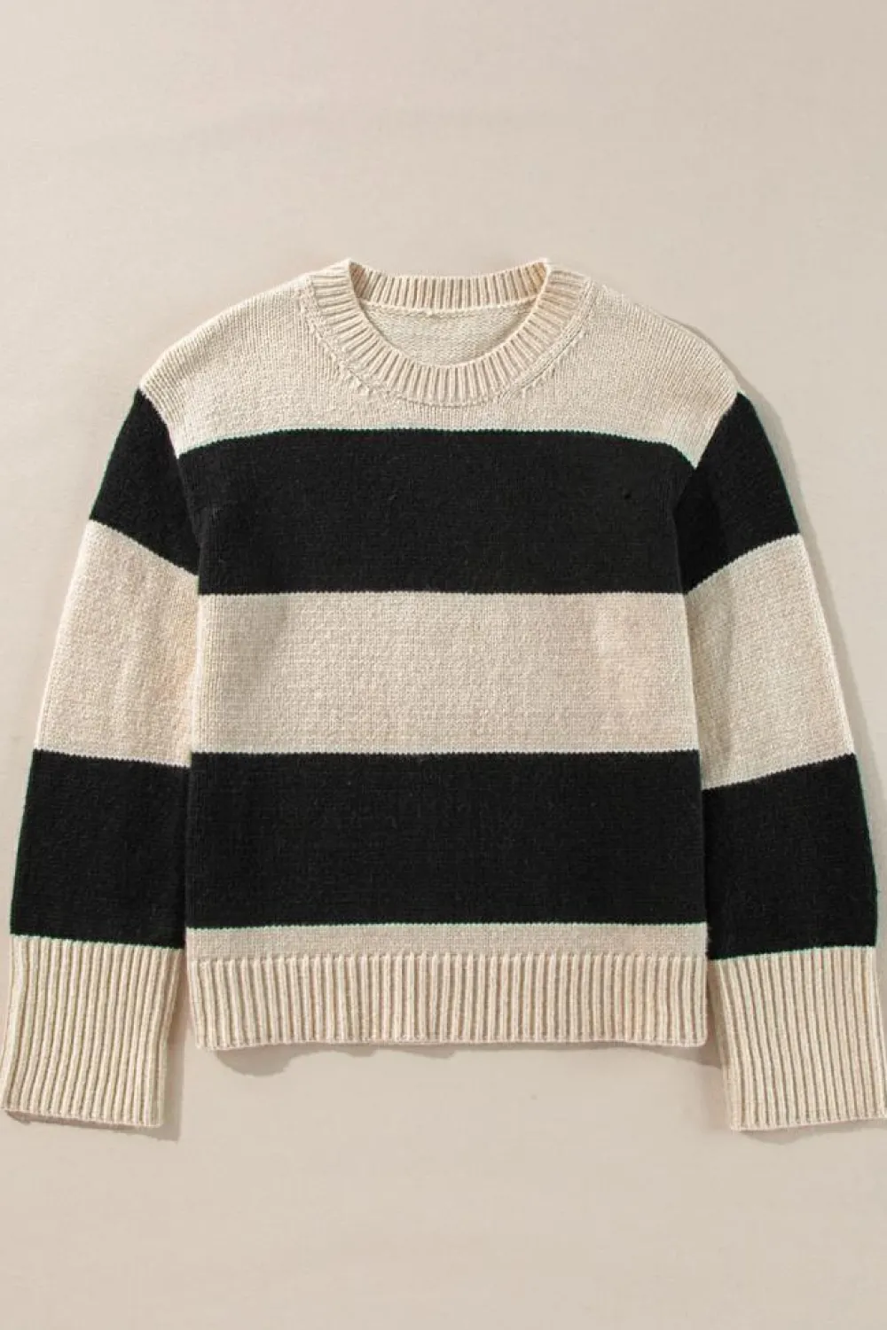 Hot Dear-Lover Colorblock Loose Pullover Sweater Jet Stream