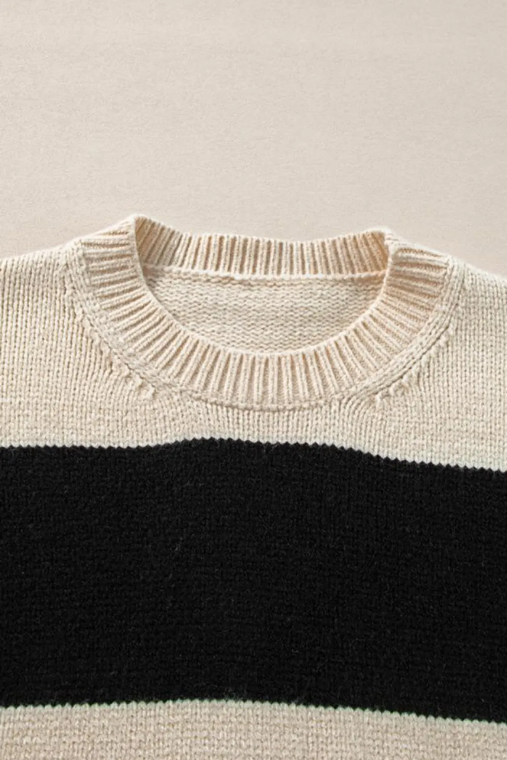 Hot Dear-Lover Colorblock Loose Pullover Sweater Jet Stream