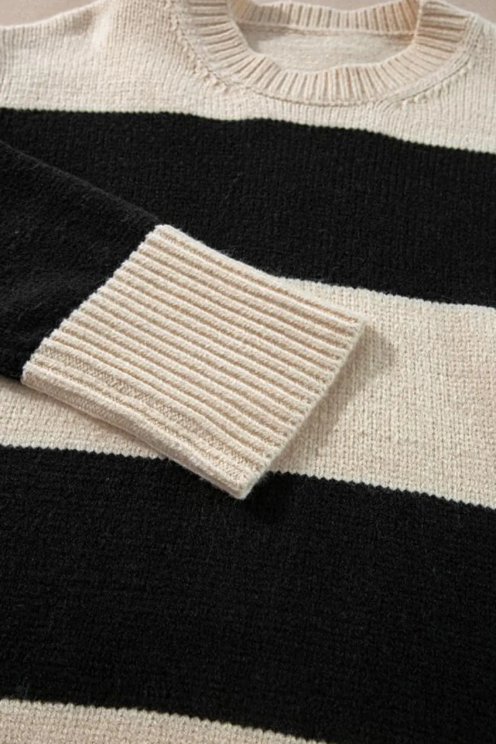 Hot Dear-Lover Colorblock Loose Pullover Sweater Jet Stream