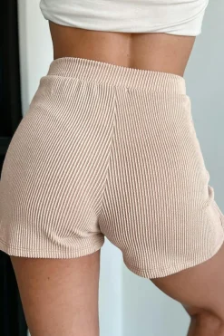 Fashion Dear-Lover Corded Elastic High Waist Wrap Skort Jet Stream