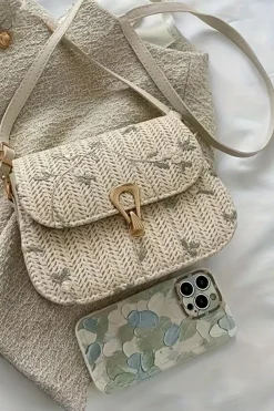 Discount Dear-Lover Delicate Weave Detail One Shoulder Bag Jet Stream