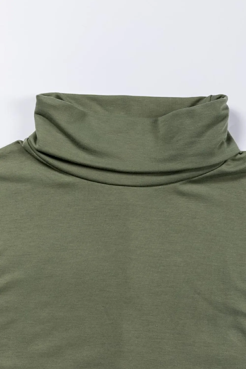 Clearance Dear-Lover Cowl Neck Shift Tunic Top Jungle Green