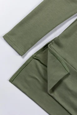 Clearance Dear-Lover Cowl Neck Shift Tunic Top Jungle Green