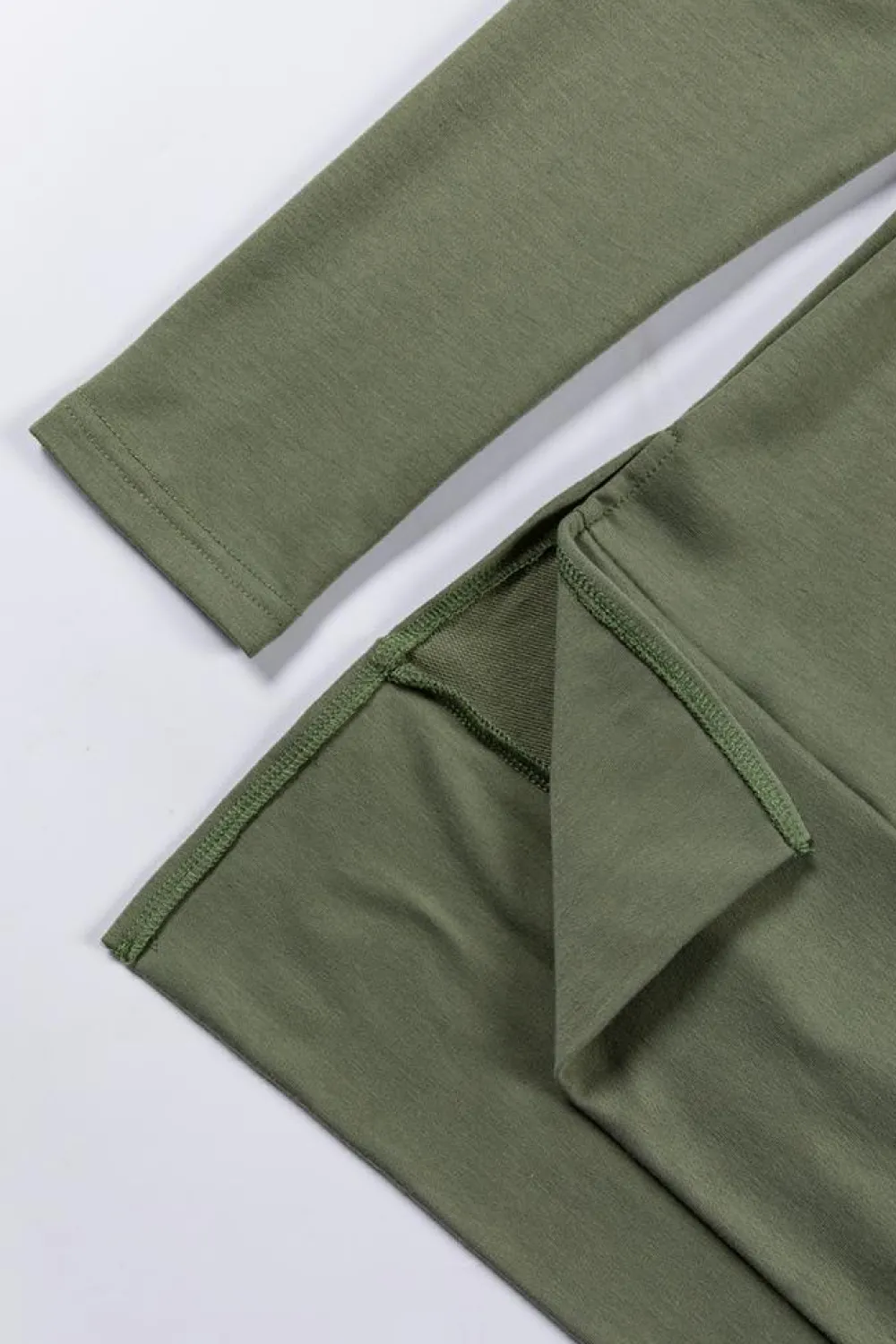 Clearance Dear-Lover Cowl Neck Shift Tunic Top Jungle Green