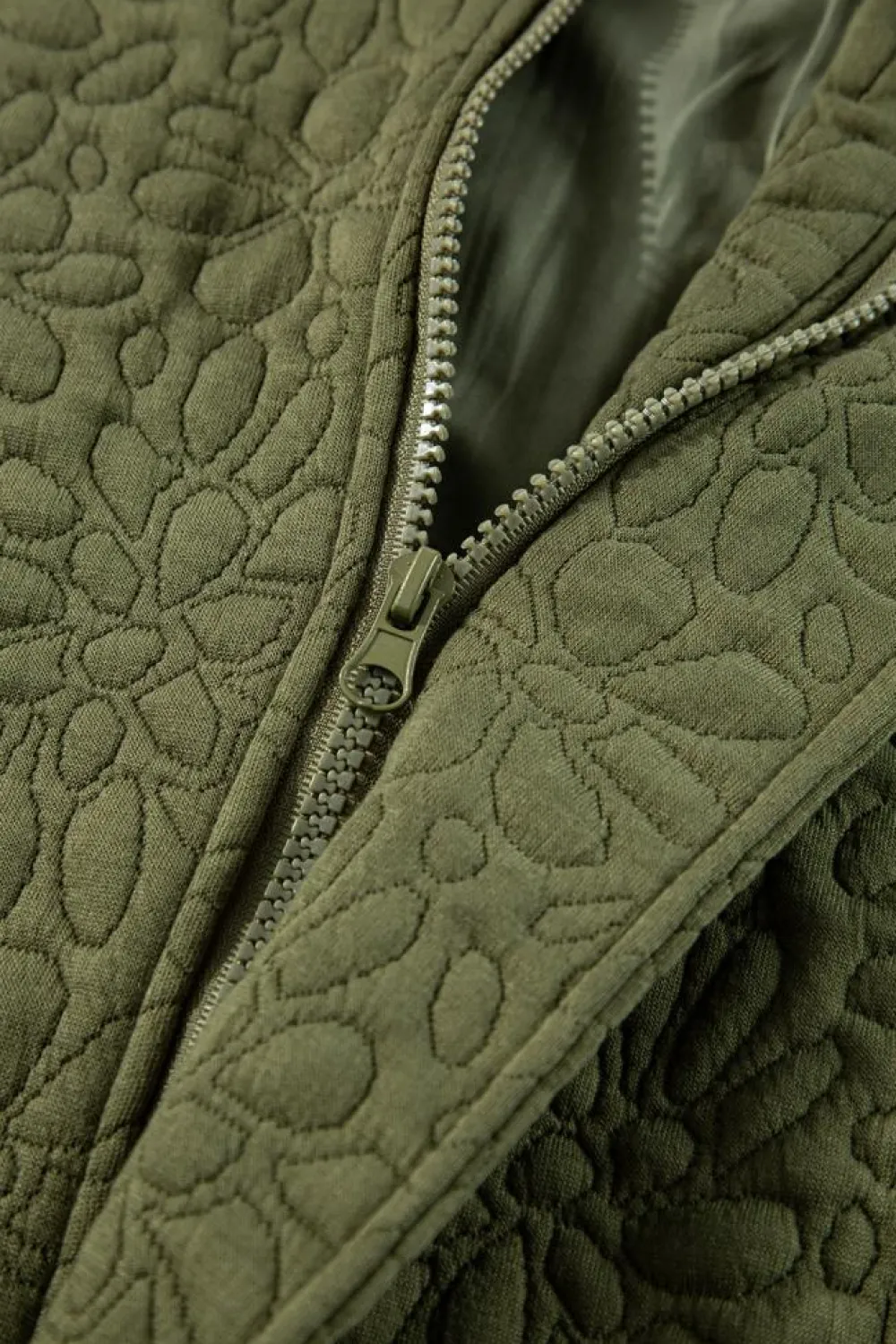 Best Dear-Lover Floral Quilted Jacket Jungle Green