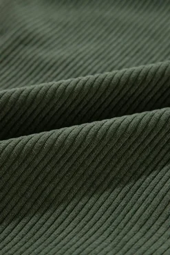 Outlet Dear-Lover Oversized Corduroy Contrast Hooded Shacket Jungle Green
