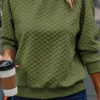 New Dear-Lover Solid Textured Raglan Sleeve Pullover Sweatshirt Jungle Green