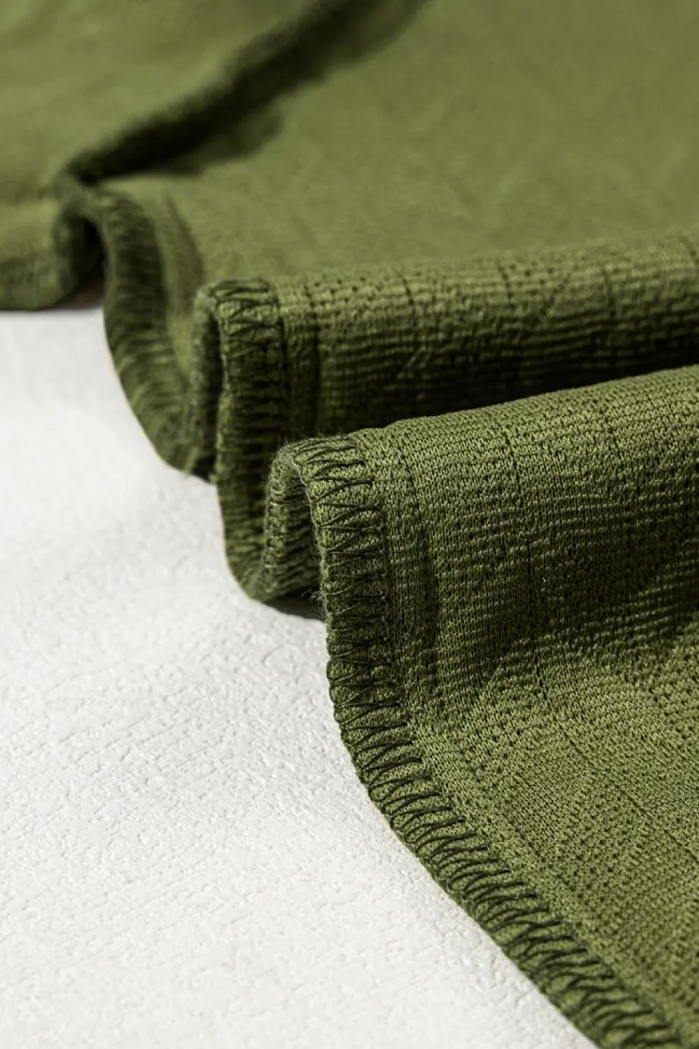 New Dear-Lover Solid Textured Raglan Sleeve Pullover Sweatshirt Jungle Green