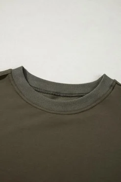 Outlet Dear-Lover Sweatshirt Poplin Mini Dress Jungle Green