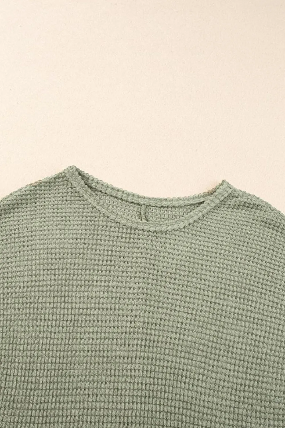 Online Dear-Lover Waffle Texture Curved Hem Side Slit T-shirt Dress Jungle Green