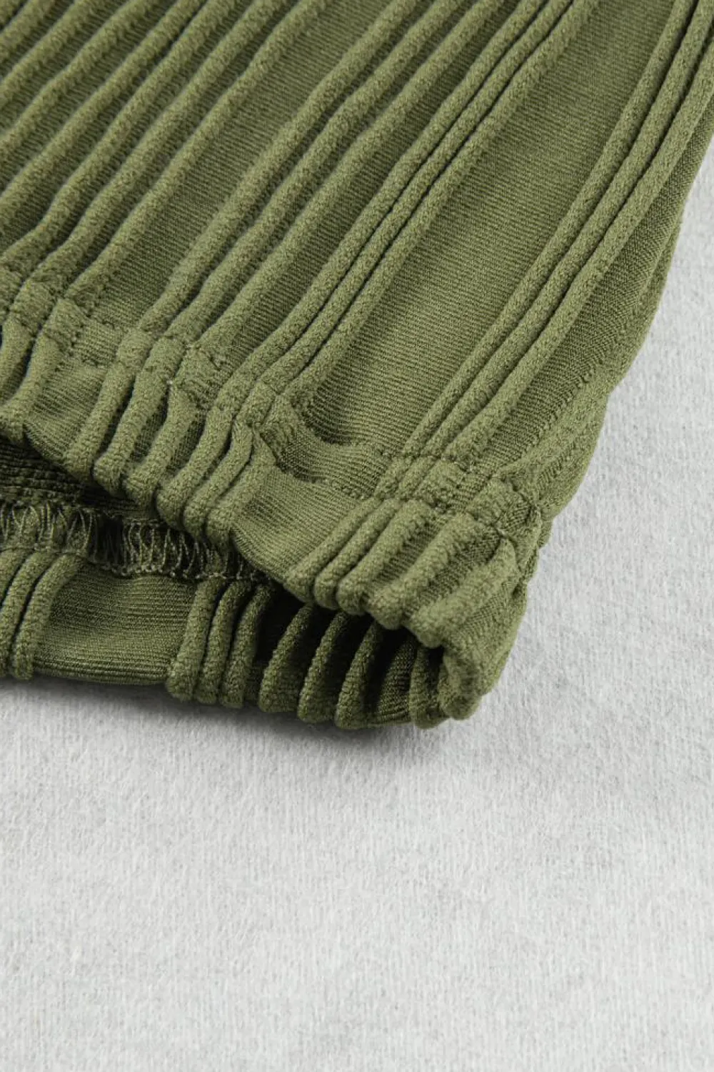 Clearance Dear-Lover Wavy Texture Cap Sleeve Top Jungle Green