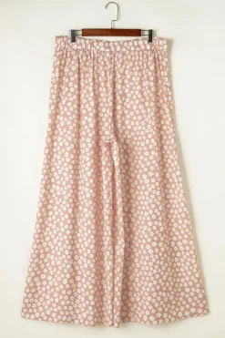 Best Dear-Lover Boho Floral High Waist Flare Pants Khaki