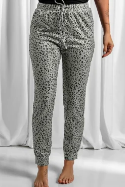 Hot Dear-Lover Breezy Leopard Joggers Khaki