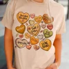 Clearance Dear-Lover Candy Heart Thanksgiving Graphic Tee Khaki