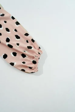 Outlet Dear-Lover Classic Leopard V Neck Bracelet Sleeve Blouse Khaki