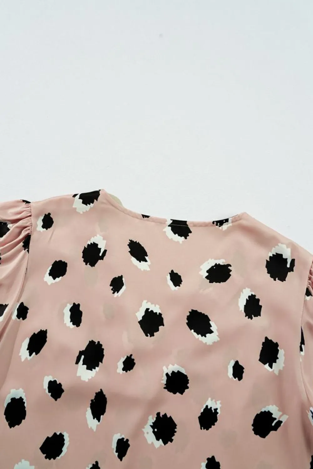 Outlet Dear-Lover Classic Leopard V Neck Bracelet Sleeve Blouse Khaki