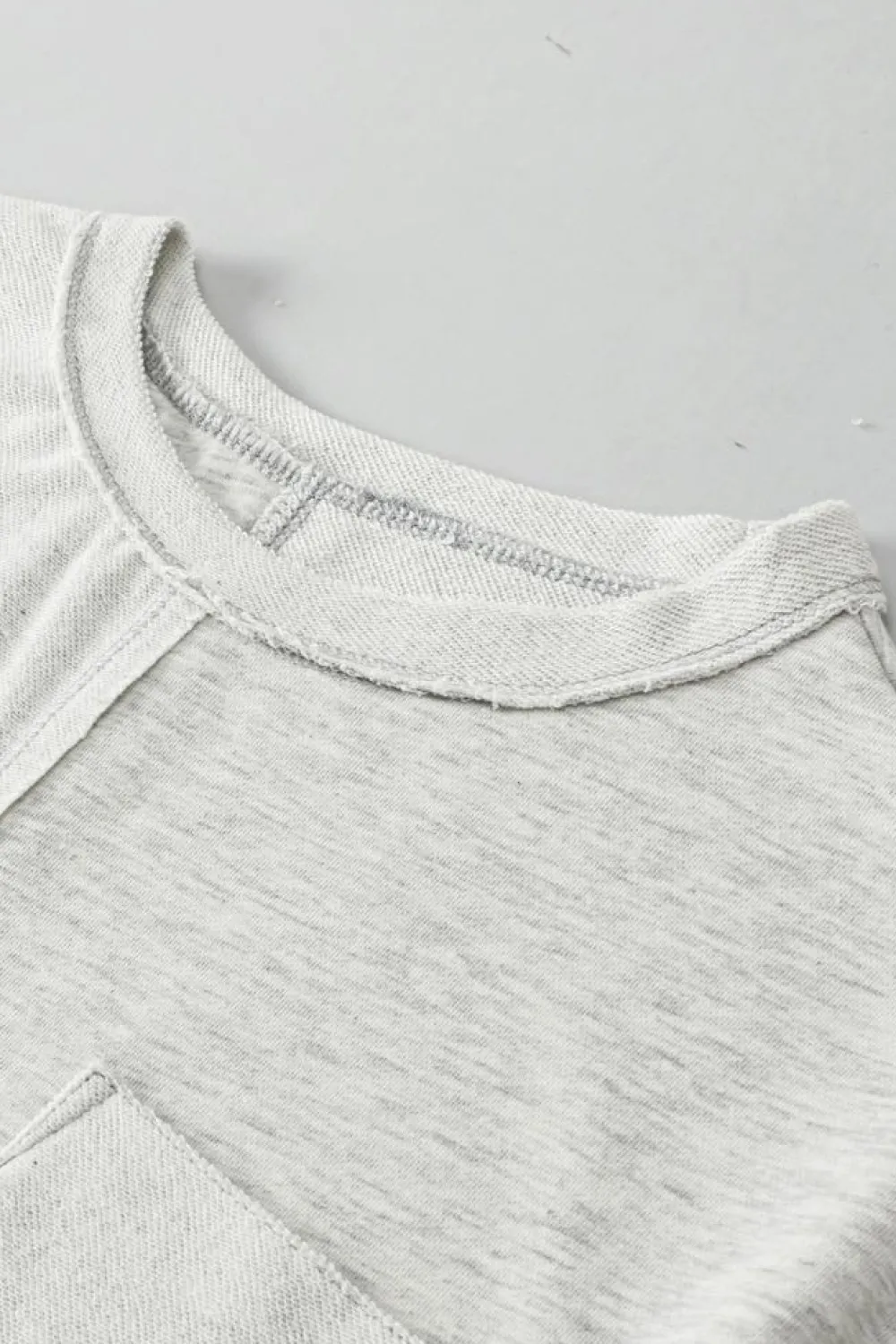 Online Dear-Lover Colorblock Chest Pocket Exposed Seam Tee and Shorts Set Khaki