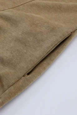 Hot Dear-Lover Exposed Seam Twist Open Back Oversized Sweatshirt Khaki