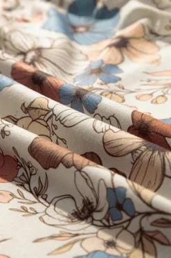 Sale Dear-Lover Floral Print Loose Crew Neck Long Sleeve T Shirt Khaki