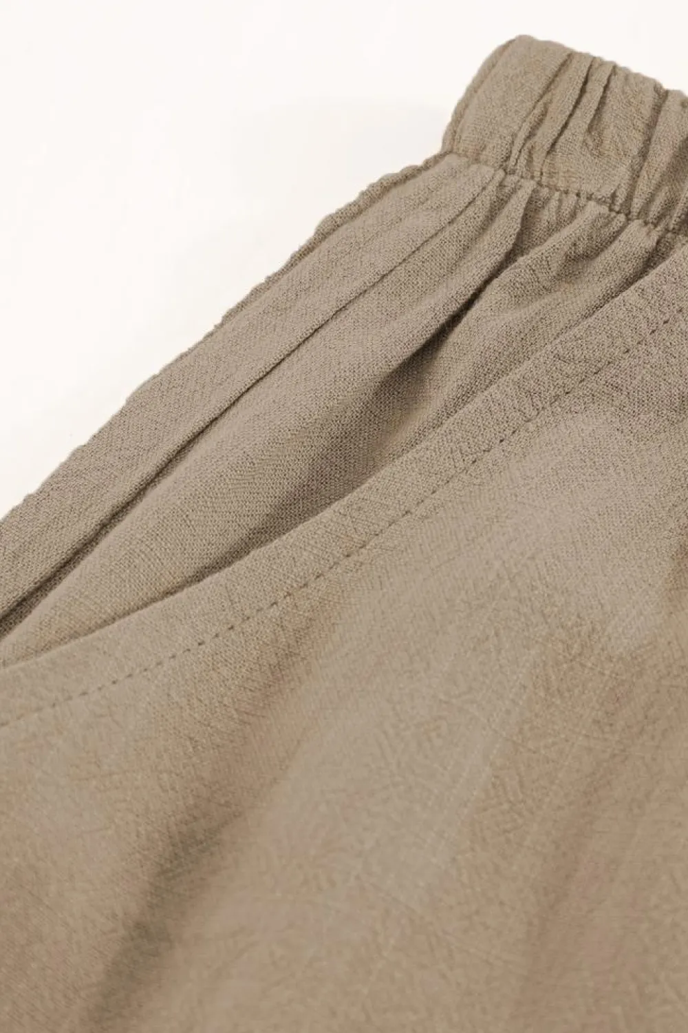 Best Dear-Lover High Waist Pocketed Ruffle Shorts Khaki