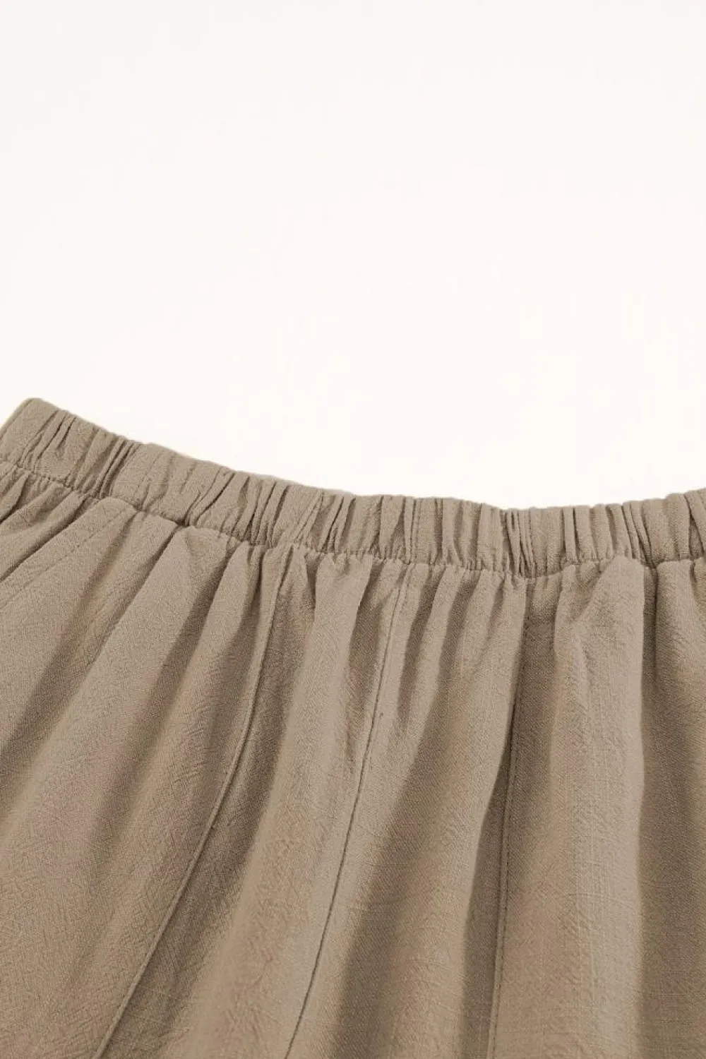 Best Dear-Lover High Waist Pocketed Ruffle Shorts Khaki