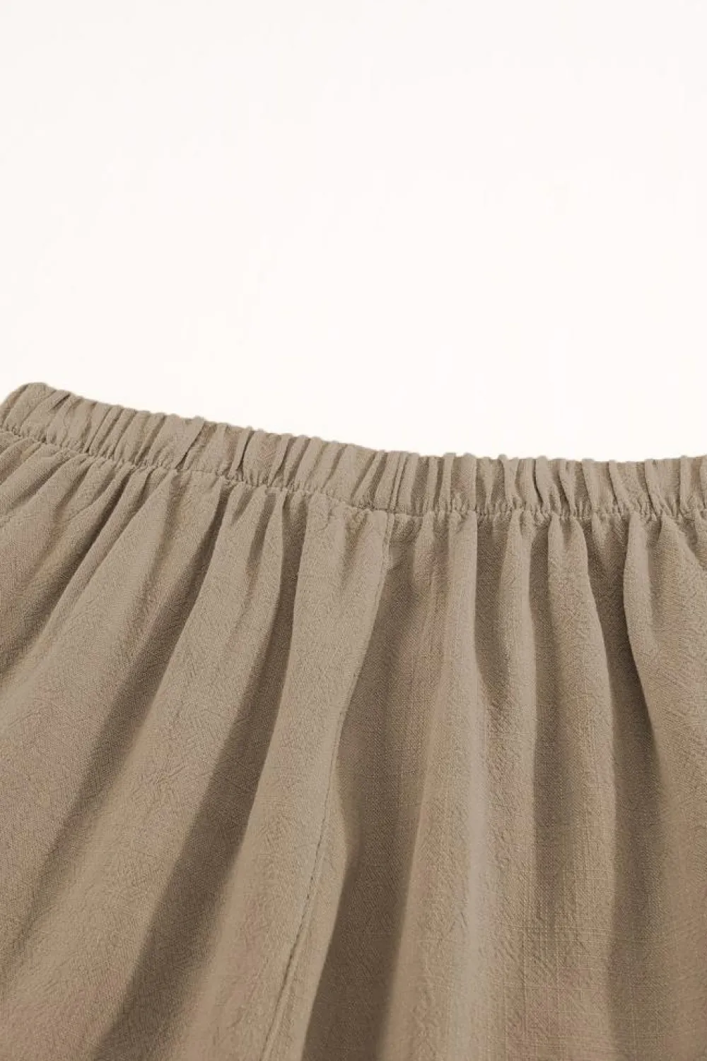 Best Dear-Lover High Waist Pocketed Ruffle Shorts Khaki