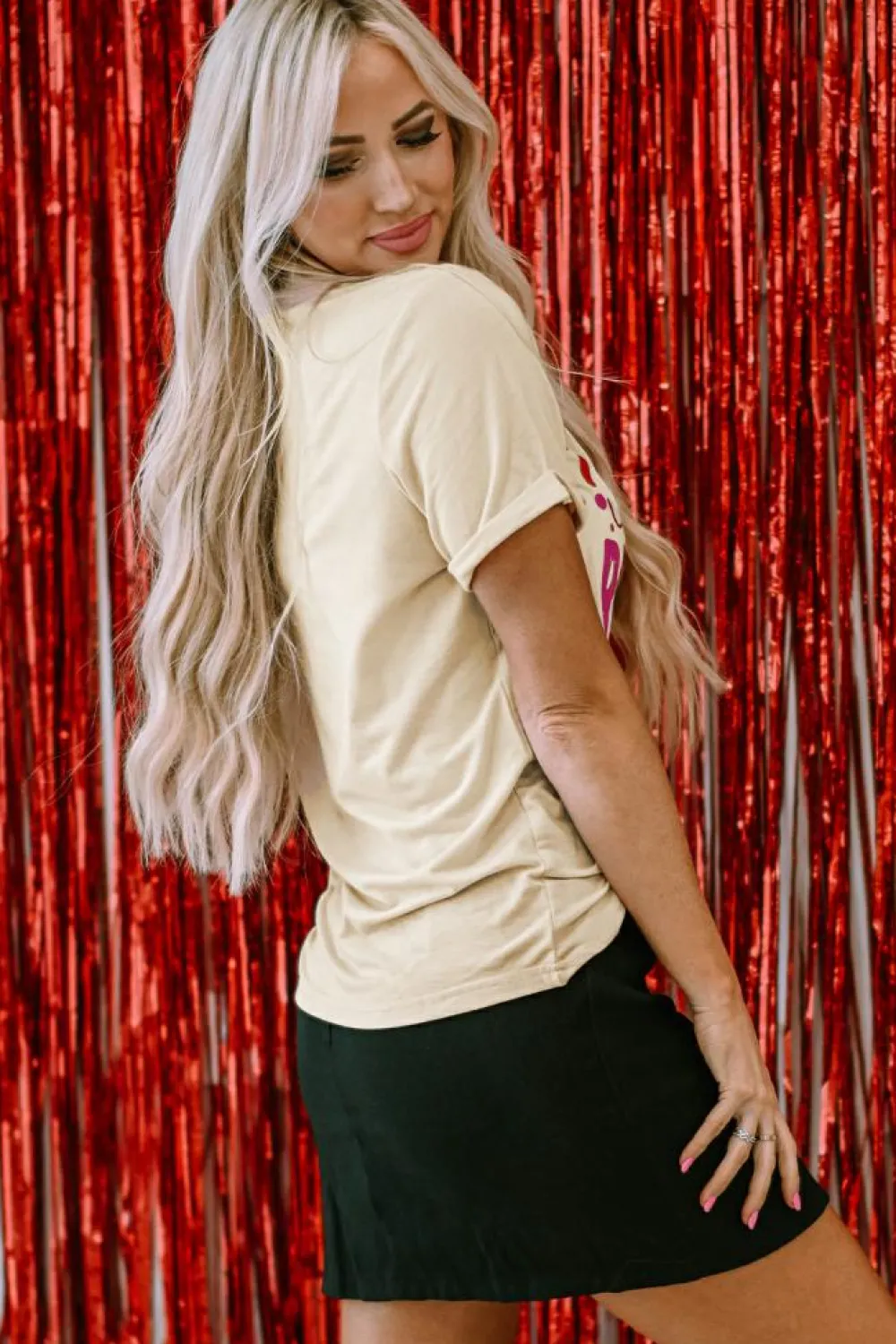 Clearance Dear-Lover I'm Yours No Refunds Crew Neck Graphic Tee Khaki