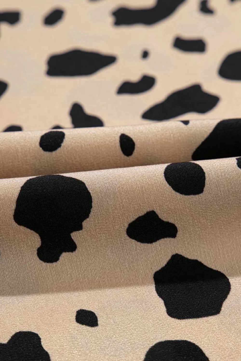 New Dear-Lover Leopard Spots Printed Split Hem Midi Skirt Khaki