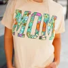 Outlet Dear-Lover MOM Floral Letter Print T Shirt Khaki
