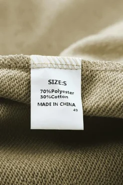 Outlet Dear-Lover Plain Crew Neck Pullover Sweatshirt Khaki