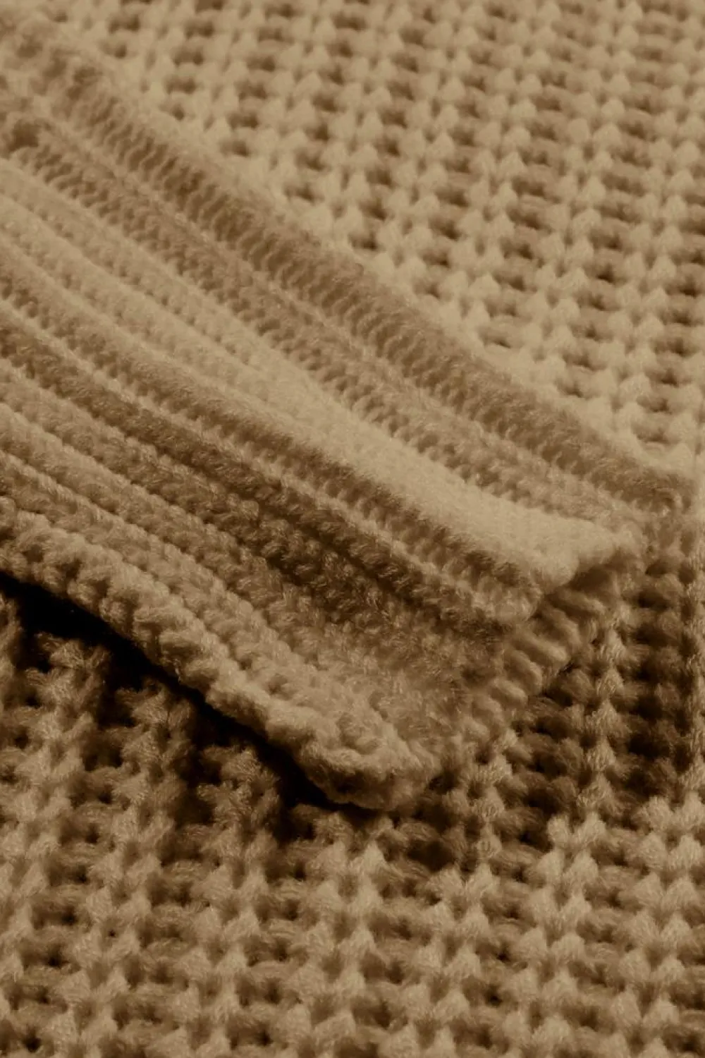 Best Dear-Lover Khaki Ribbed Knit Round Neck Slouchy Chunky Sweater Pale Khaki