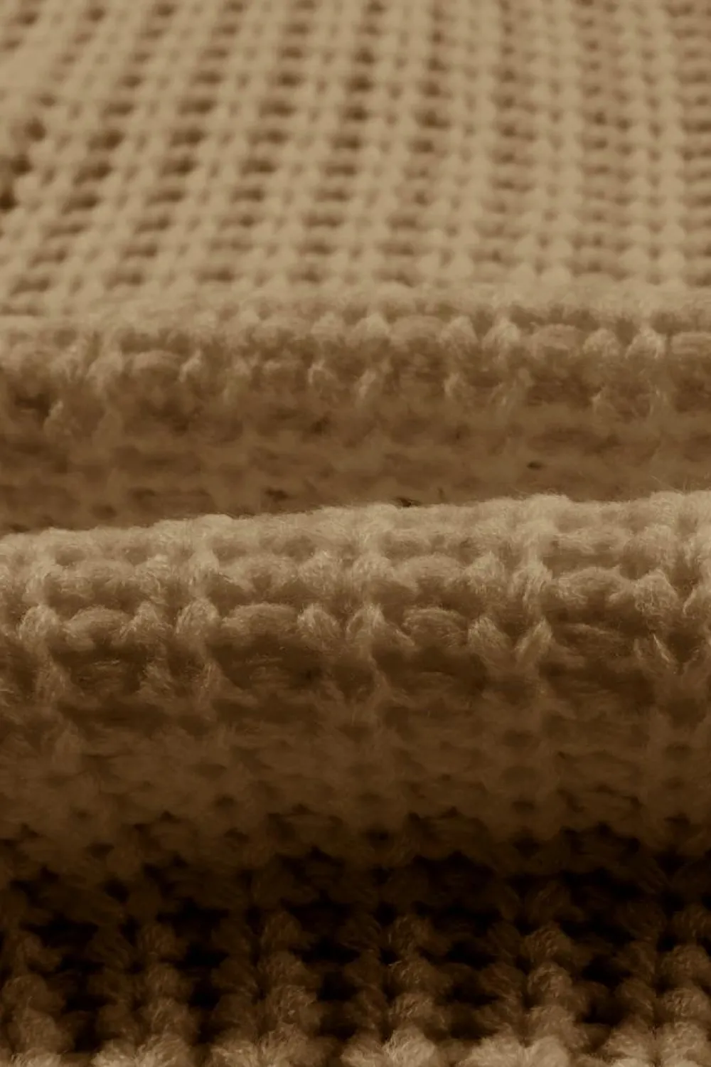 Best Dear-Lover Khaki Ribbed Knit Round Neck Slouchy Chunky Sweater Pale Khaki