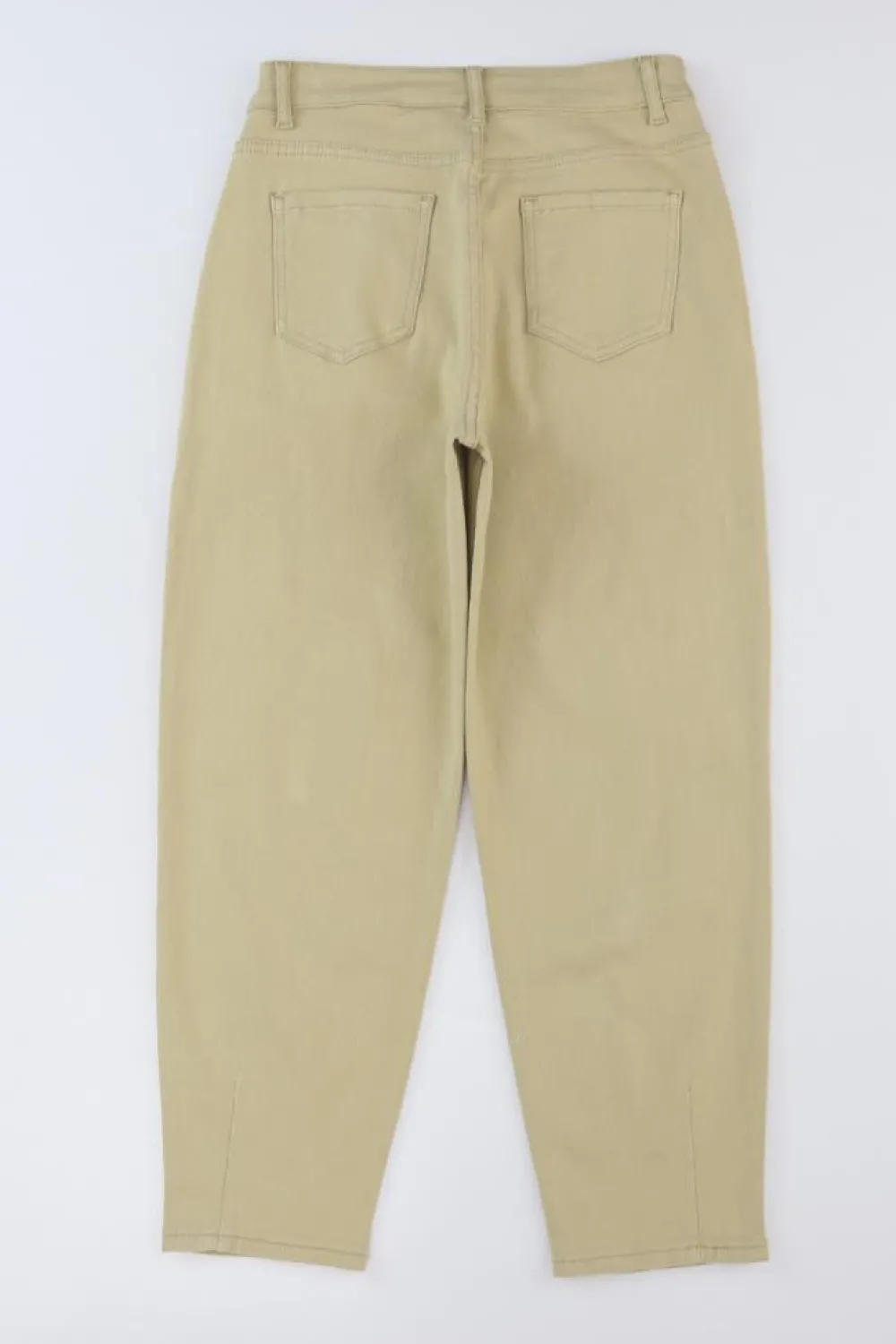 Hot Dear-Lover Solid High Waist Casual Pants Khaki