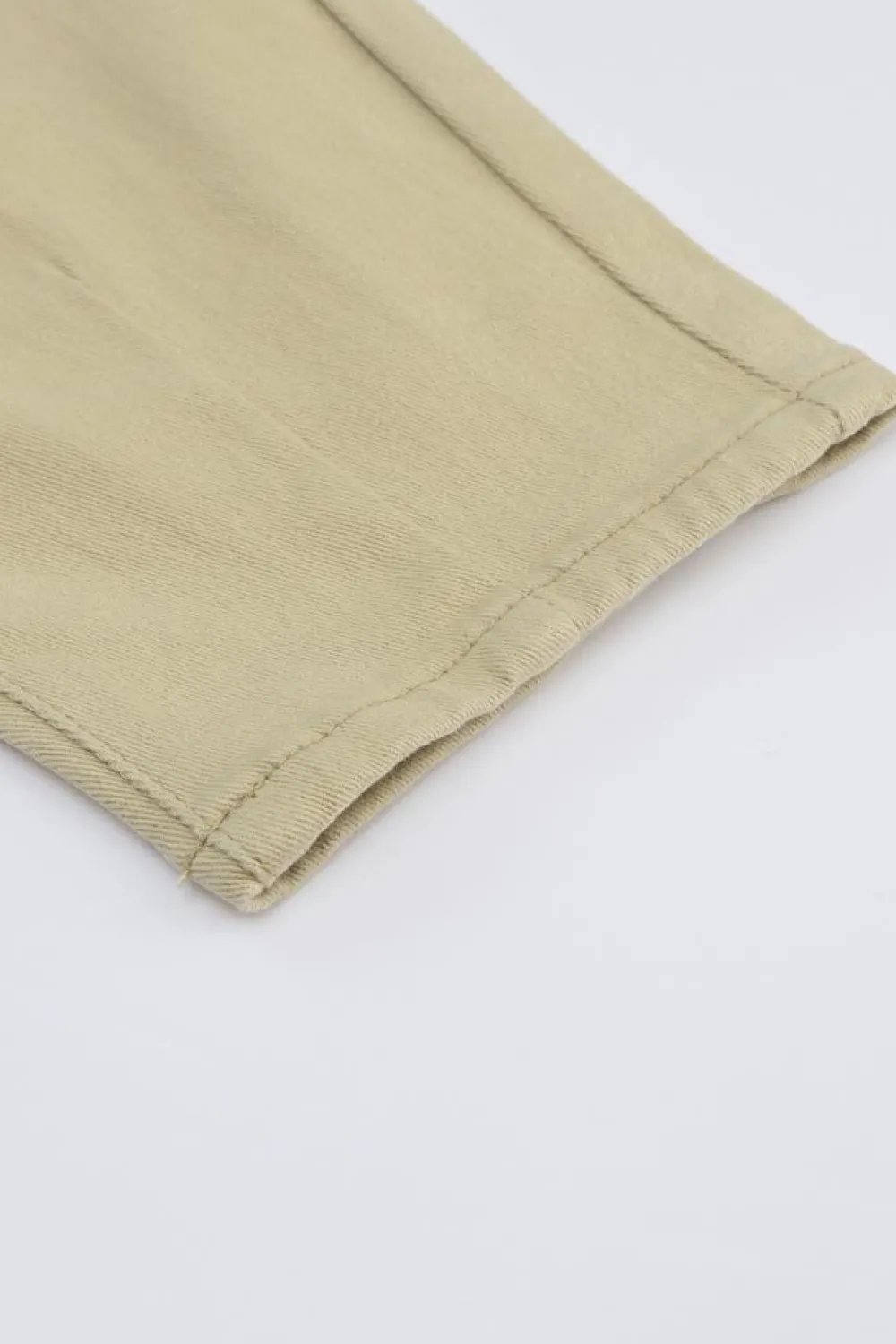 Hot Dear-Lover Solid High Waist Casual Pants Khaki