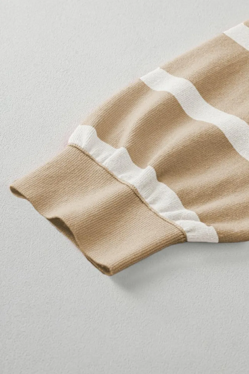 New Dear-Lover Colorblock Oversized Sweater Khaki Stripe