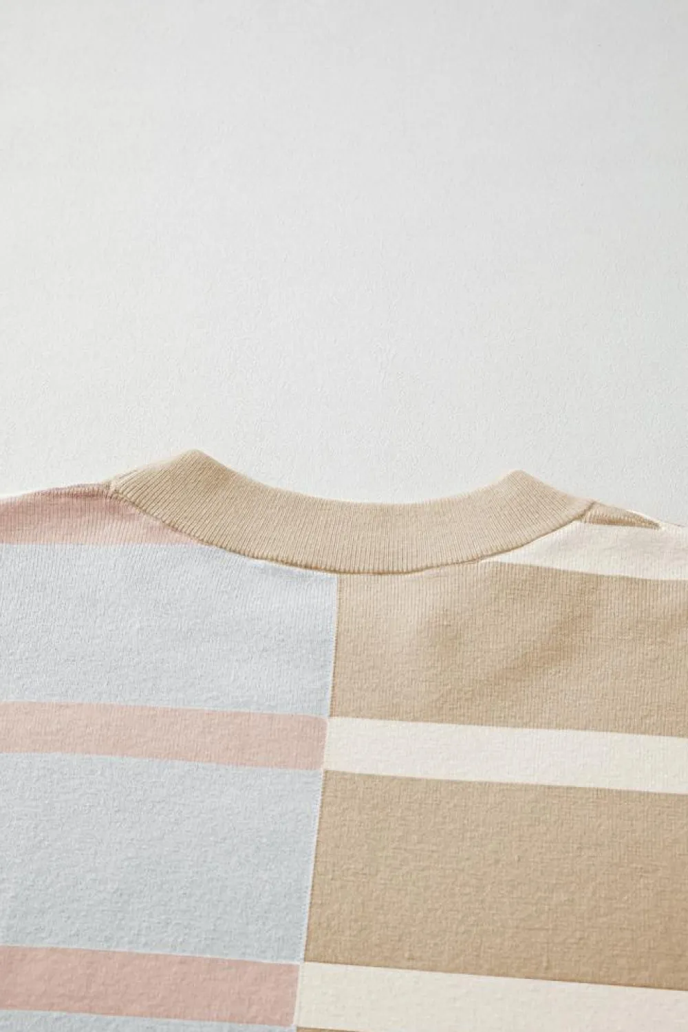 New Dear-Lover Colorblock Oversized Sweater Khaki Stripe