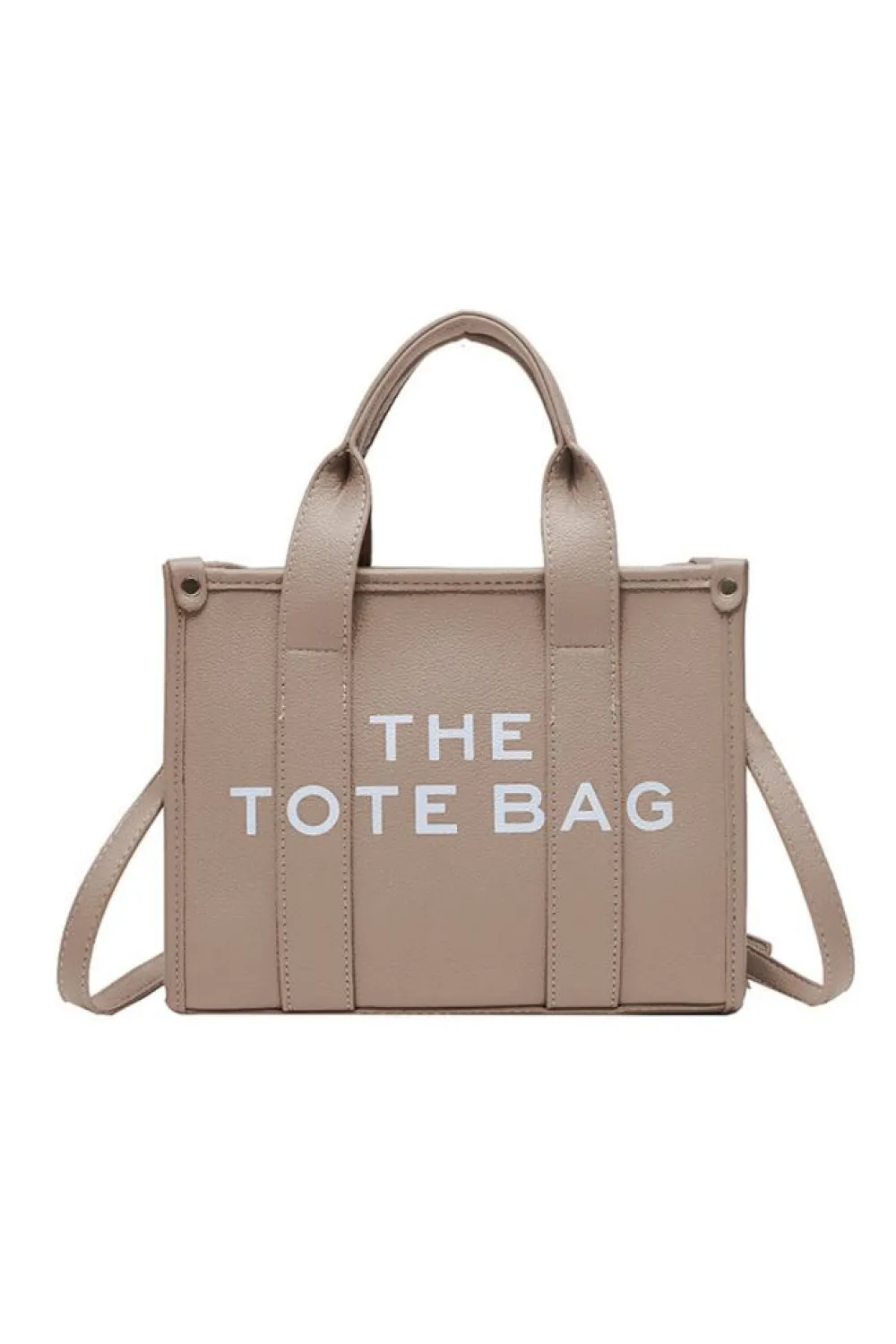 Sale Dear-Lover THE TOTE BAG PU Leather Large Shoulder Bag Khaki