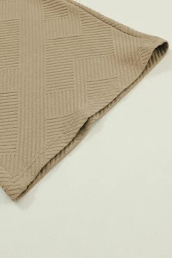 Outlet Dear-Lover Khaki Ultra Loose Textured 2pcs Slouchy Outfit Pale Khaki